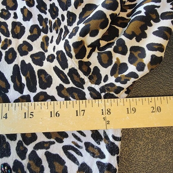 Pierre‎ New York Sz M Animal Print Beaded Light Weight Sweater Top Rayon Blend - Picture 7 of 8